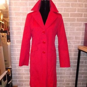 Red MICHAEL KORS Sz M Raincoat trench coat